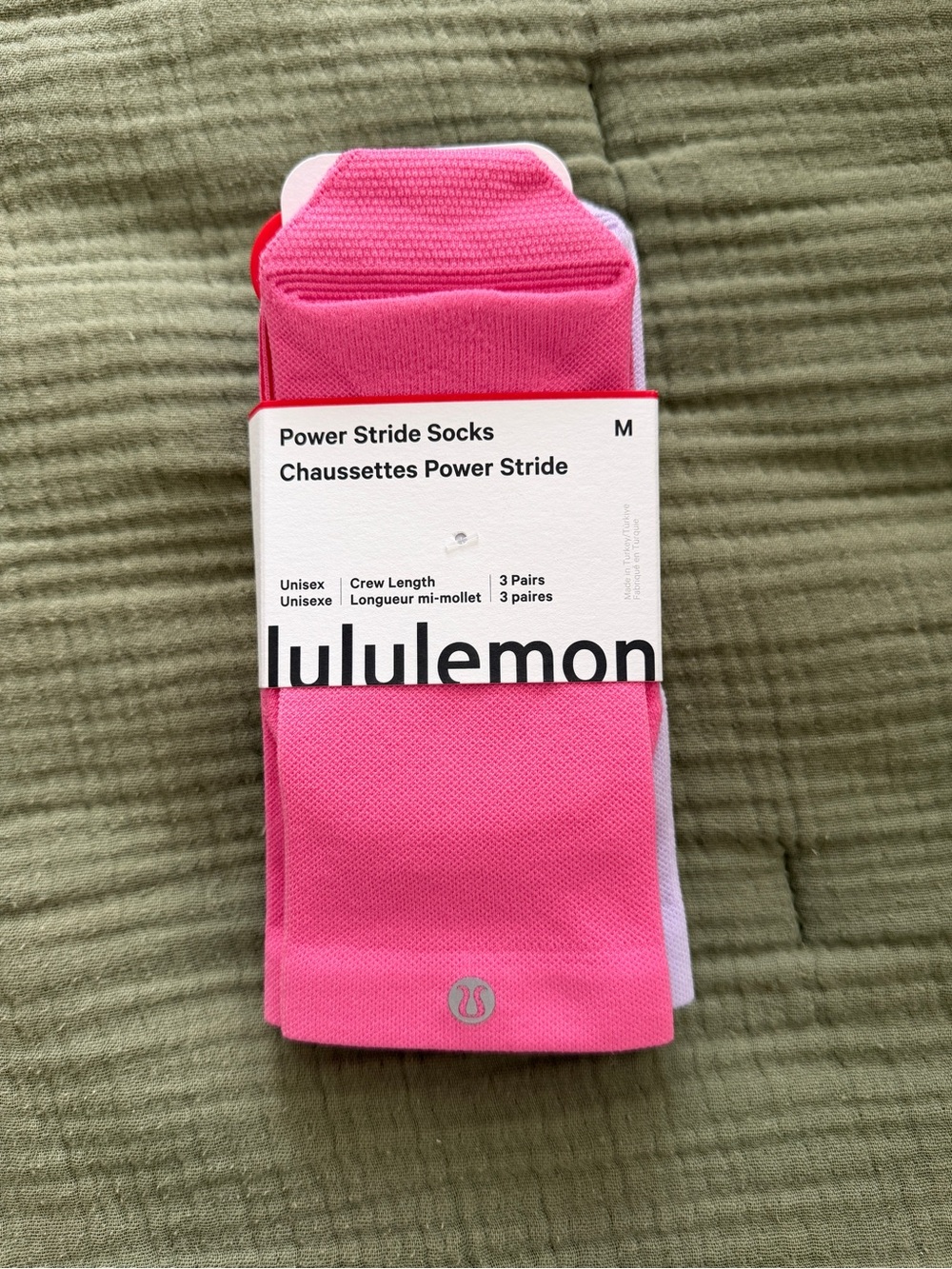 NWT Lululemon Women’s Power Stride Sock - 3 Pack Multi Color